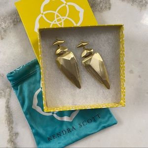 Kendra Scott Large Arrowhead Stellar Gold Earrings